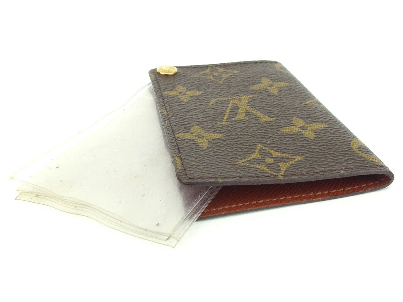 LOUIS VUITTON name card holder M60937 Brown Porte Cartes Credit Pression