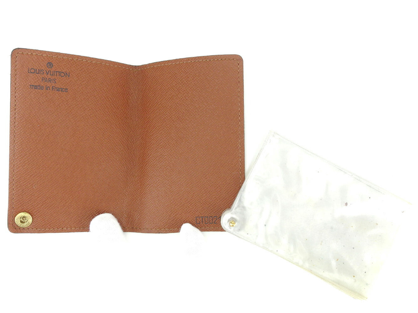 LOUIS VUITTON name card holder M60937 Brown Porte Cartes Credit Pression