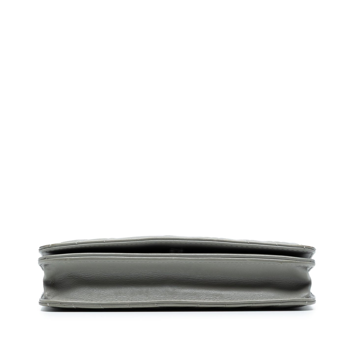 Gray Chanel Diagonal Chevron Calfskin Tassel Wallet On Chain Crossbody Bag