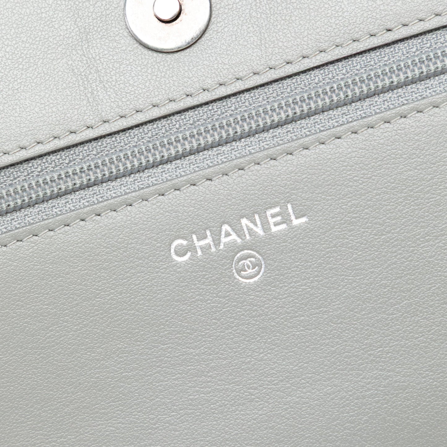 Gray Chanel Diagonal Chevron Calfskin Tassel Wallet On Chain Crossbody Bag