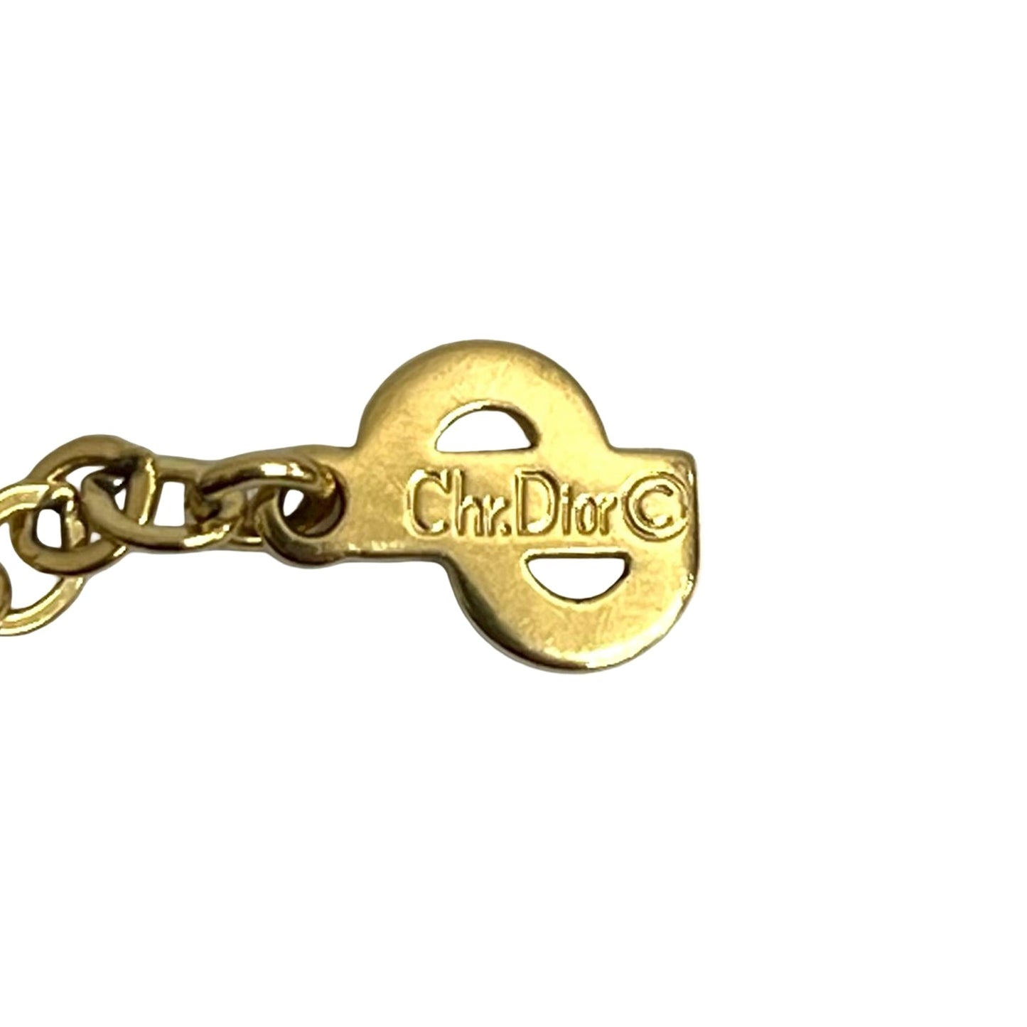 Gold Dior Gold Plated CD Logo Pendant Necklace