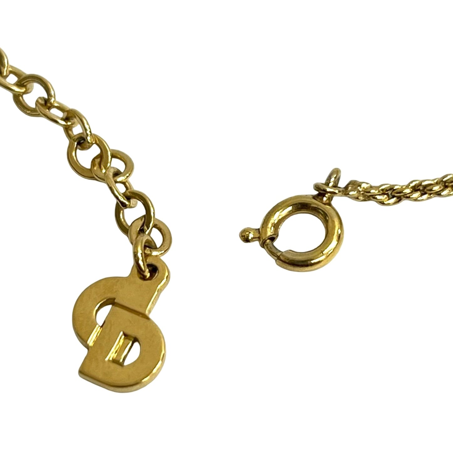 Gold Dior Gold Plated CD Logo Pendant Necklace