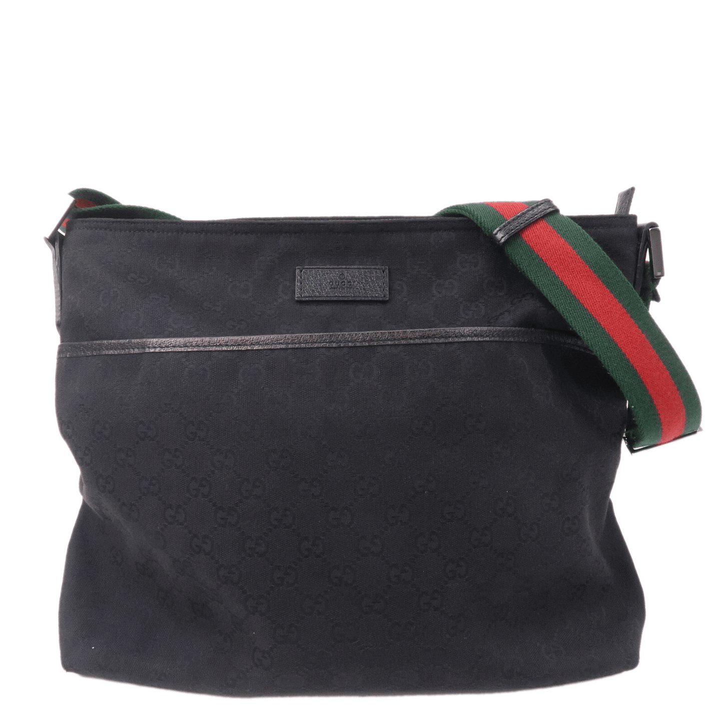 GUCCI Sherry GG Canvas Leather Shoulder Bag Black 189751