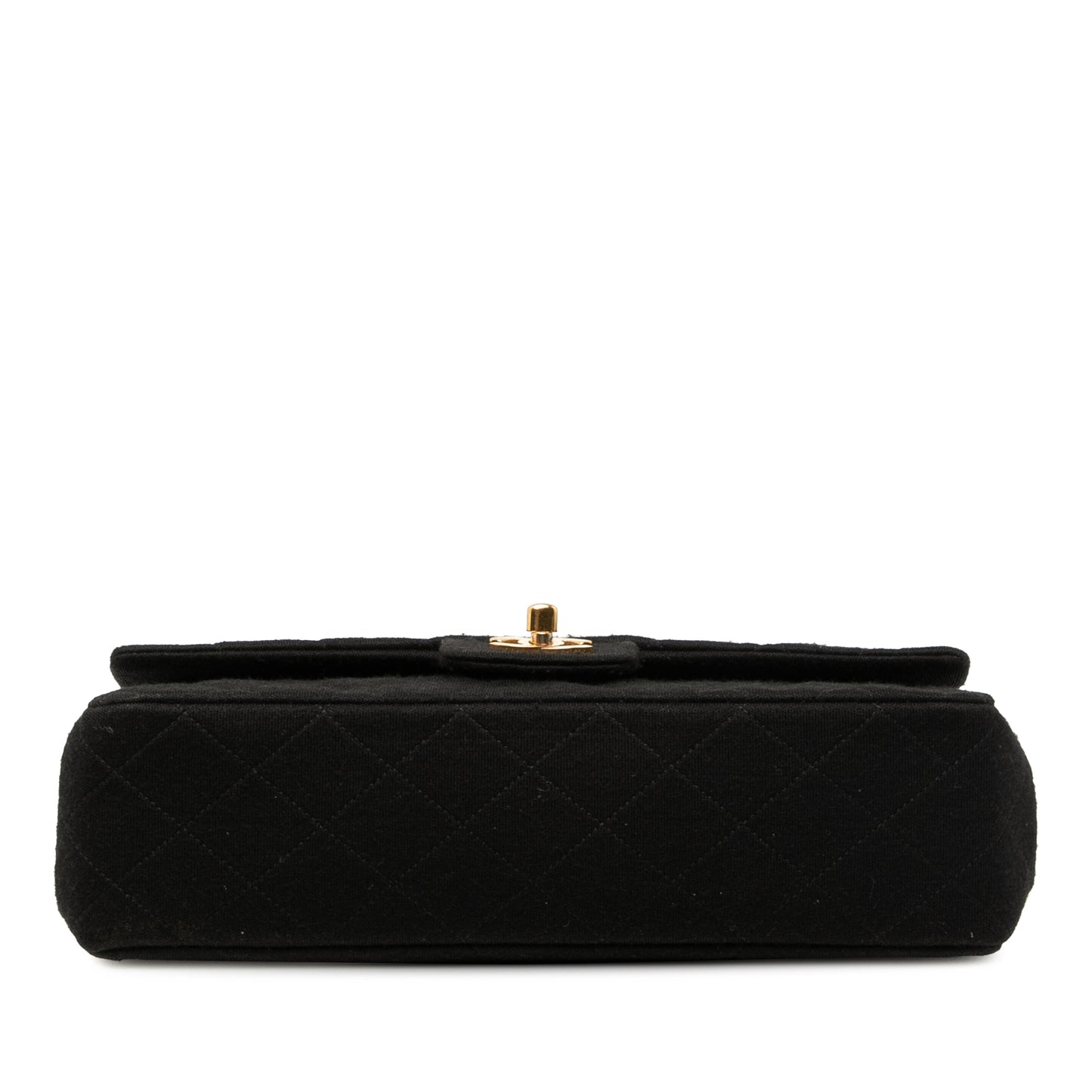 Black Chanel Medium Classic Jersey Double Flap Shoulder Bag