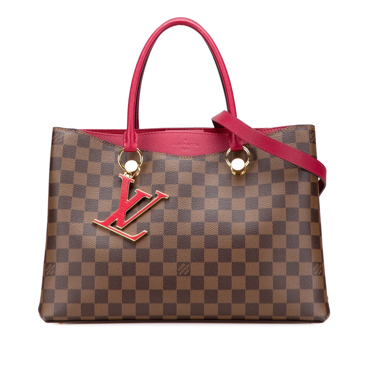 Brown Louis Vuitton Damier Ebene Riverside Satchel