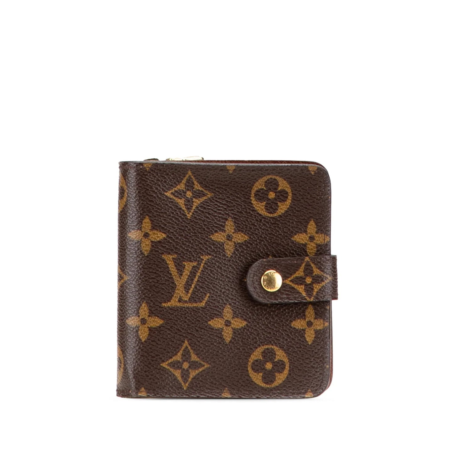 Brown Louis Vuitton Monogram Bifold Compact Wallet