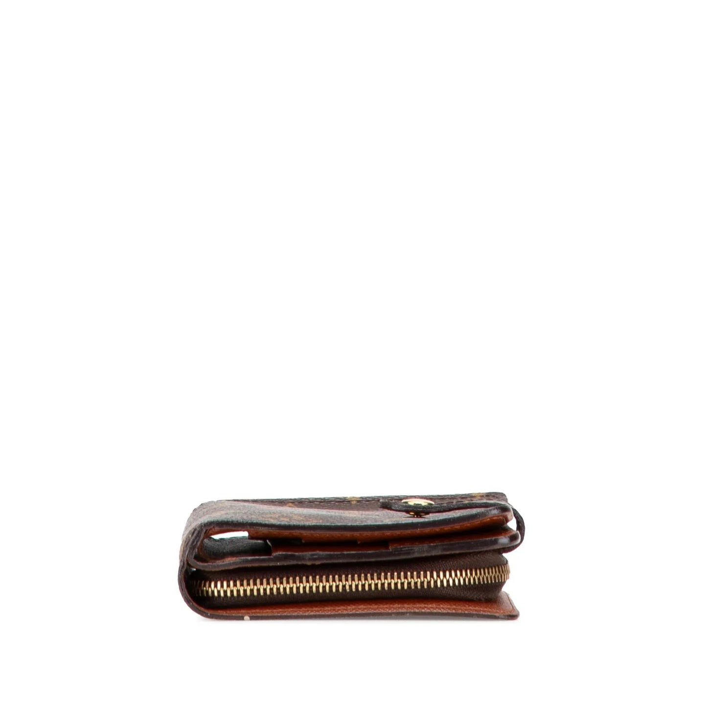 Brown Louis Vuitton Monogram Bifold Compact Wallet