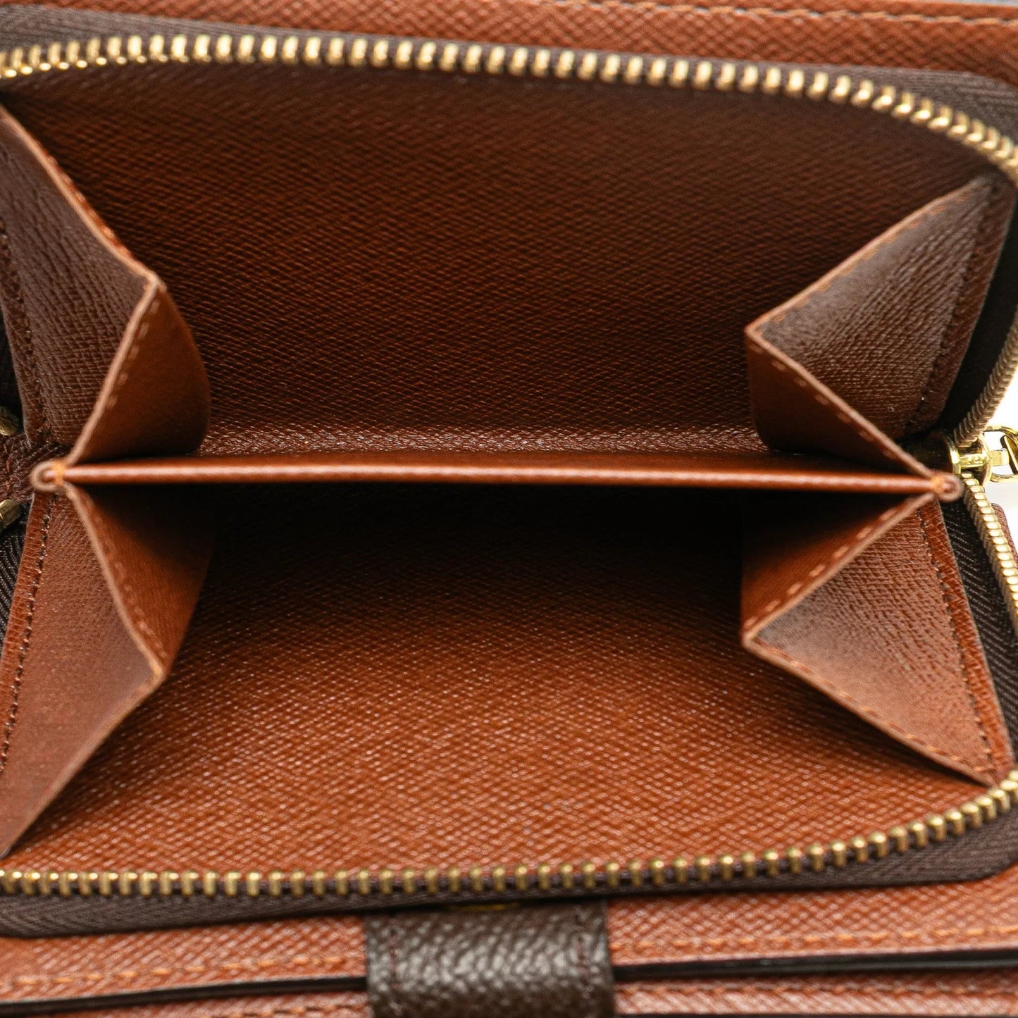 Brown Louis Vuitton Monogram Bifold Compact Wallet