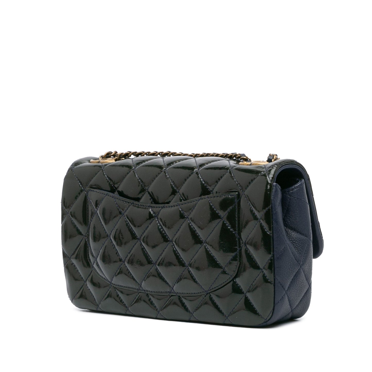 Blue Chanel Paris-Salzburg Medium Patent Goatskin CC Eyelet Flap Crossbody Bag