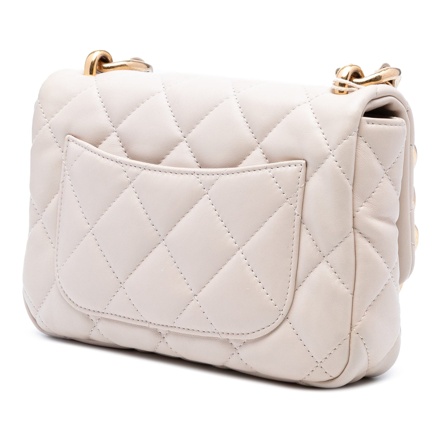 Beige Chanel Small Quilted Lambskin Funky Town Flap Shoulder Bag