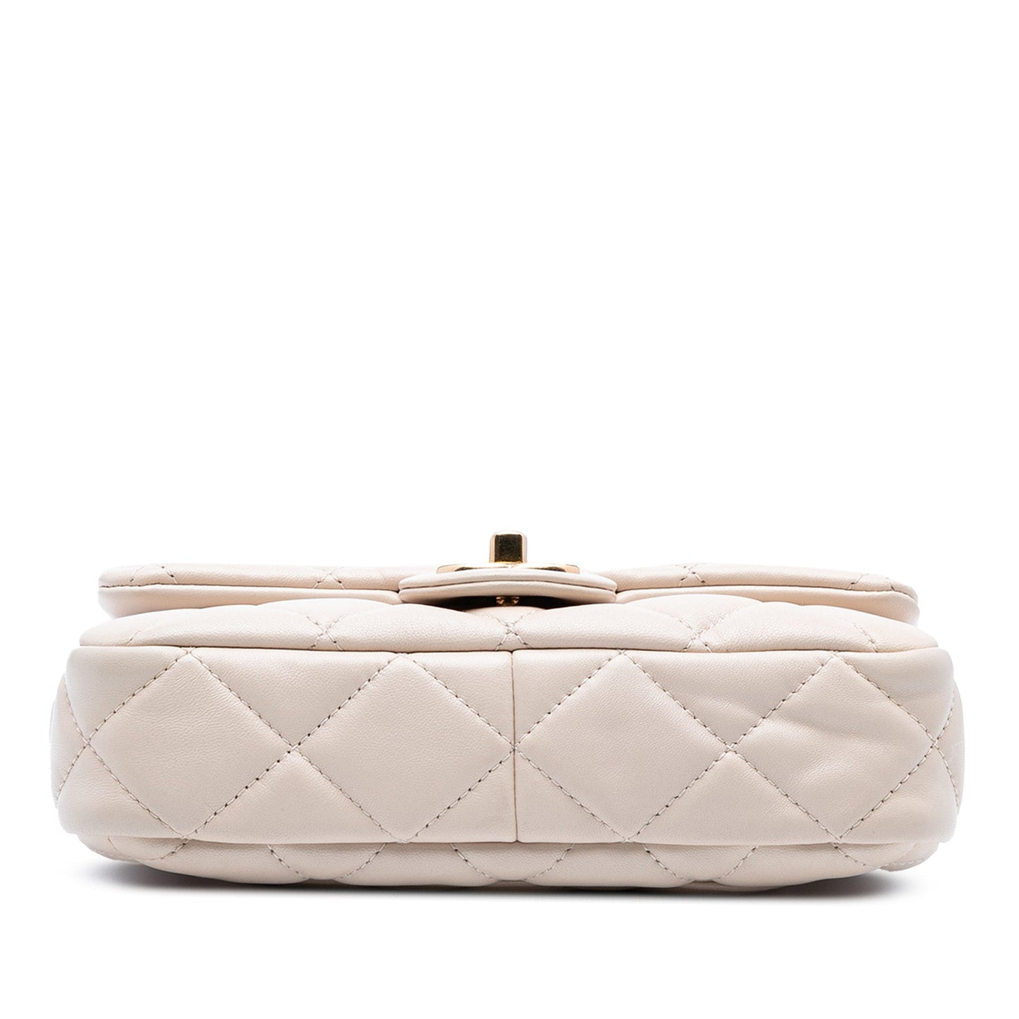Beige Chanel Small Quilted Lambskin Funky Town Flap Shoulder Bag