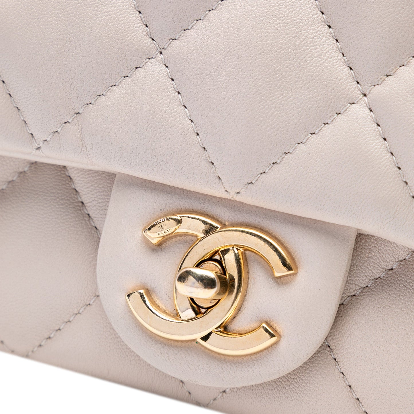 Beige Chanel Small Quilted Lambskin Funky Town Flap Shoulder Bag