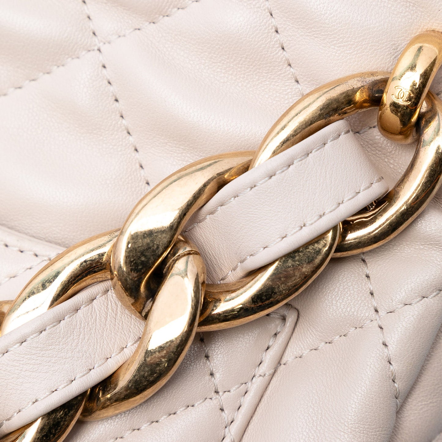 Beige Chanel Small Quilted Lambskin Funky Town Flap Shoulder Bag