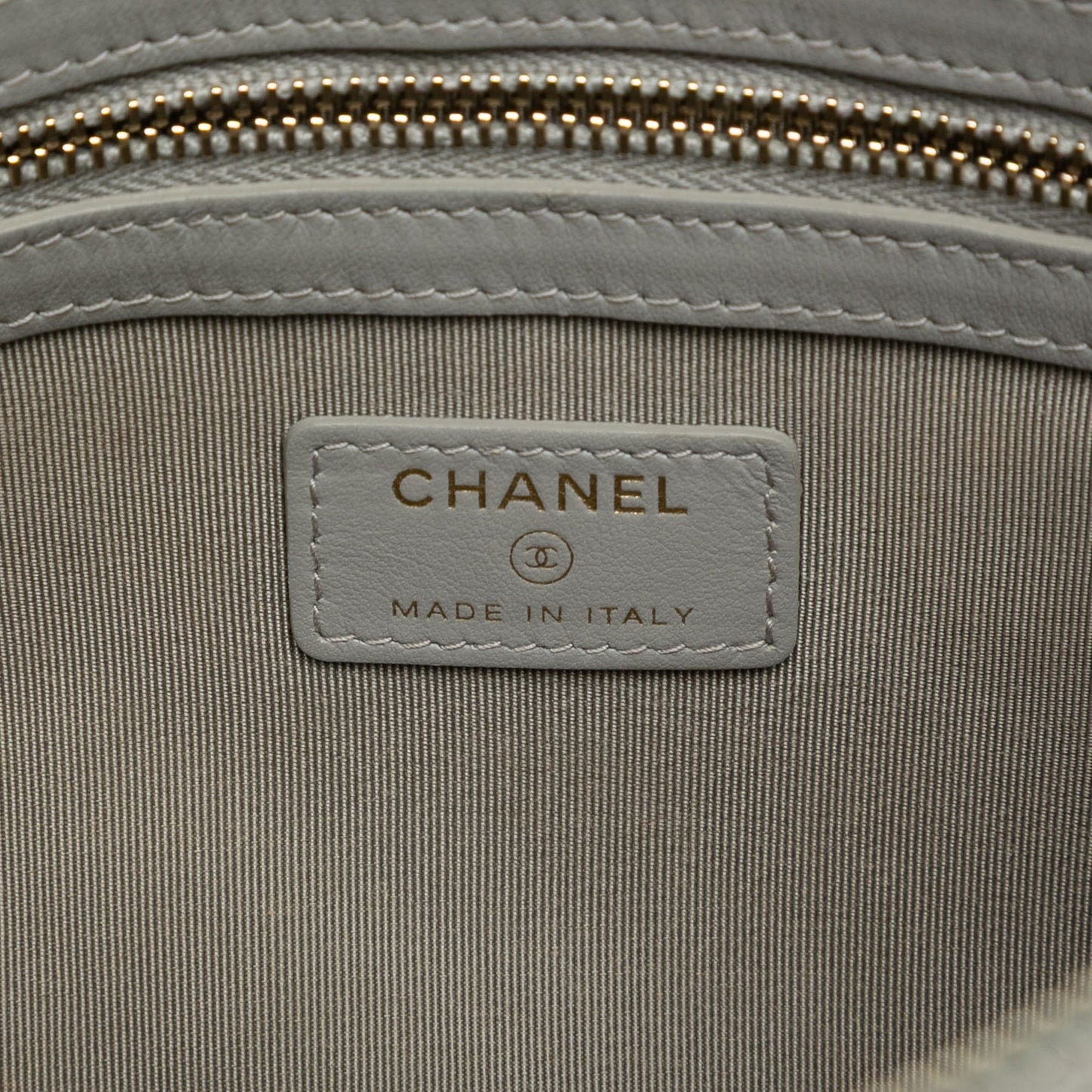 Gray Chanel Medium Quilted Caviar Boy O Case Clutch