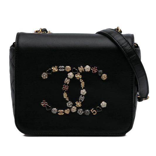 Black Chanel Lambskin Lucky Charms Flap Crossbody