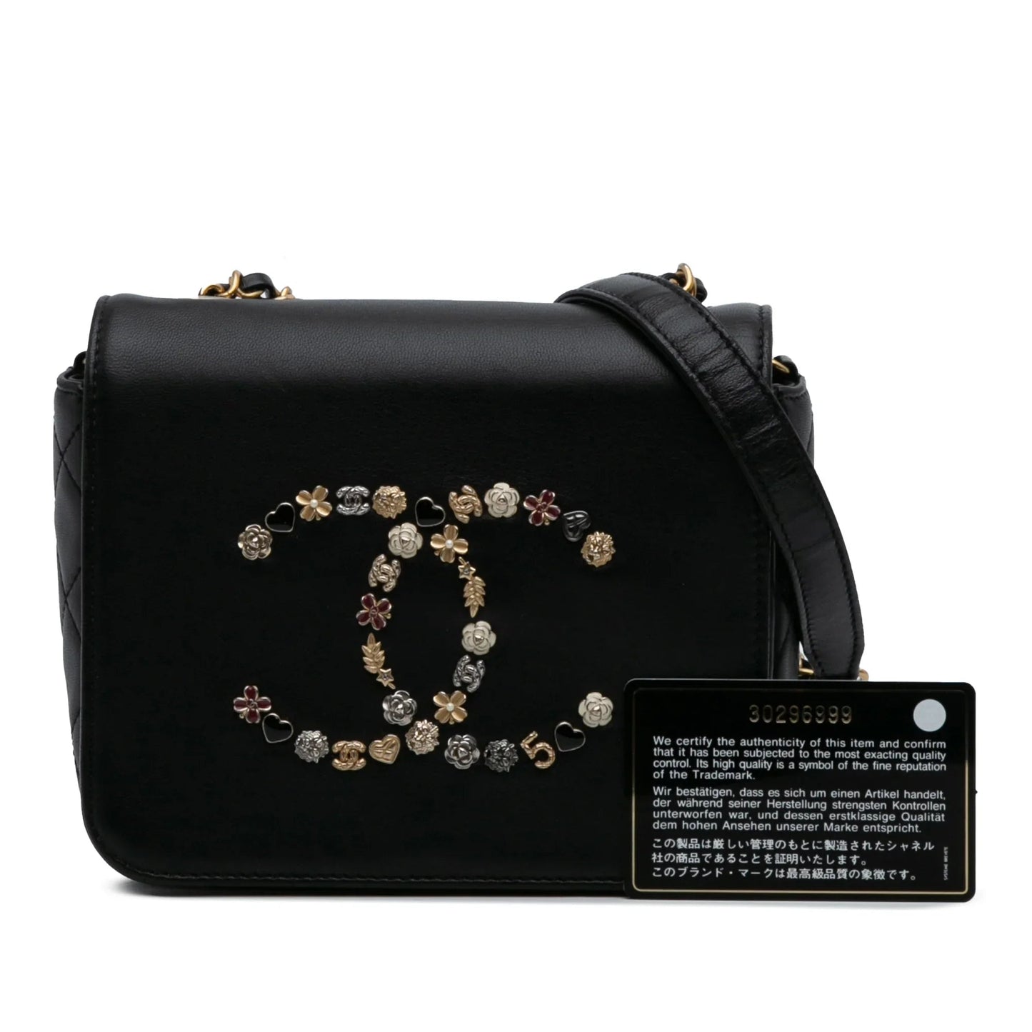 Black Chanel Lambskin Lucky Charms Flap Crossbody