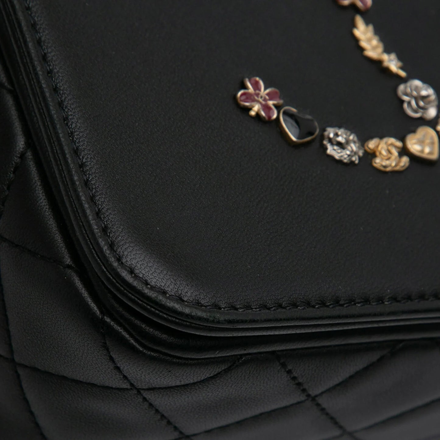 Black Chanel Lambskin Lucky Charms Flap Crossbody