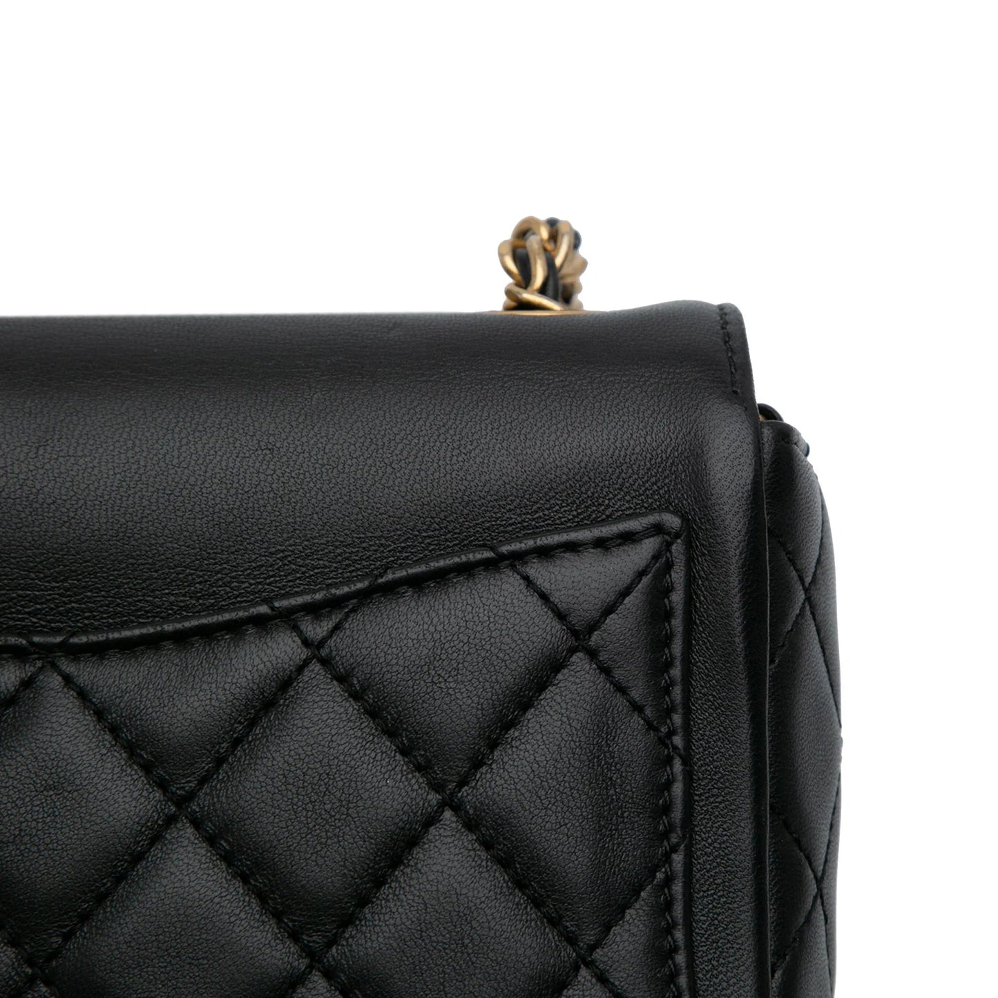 Black Chanel Lambskin Lucky Charms Flap Crossbody
