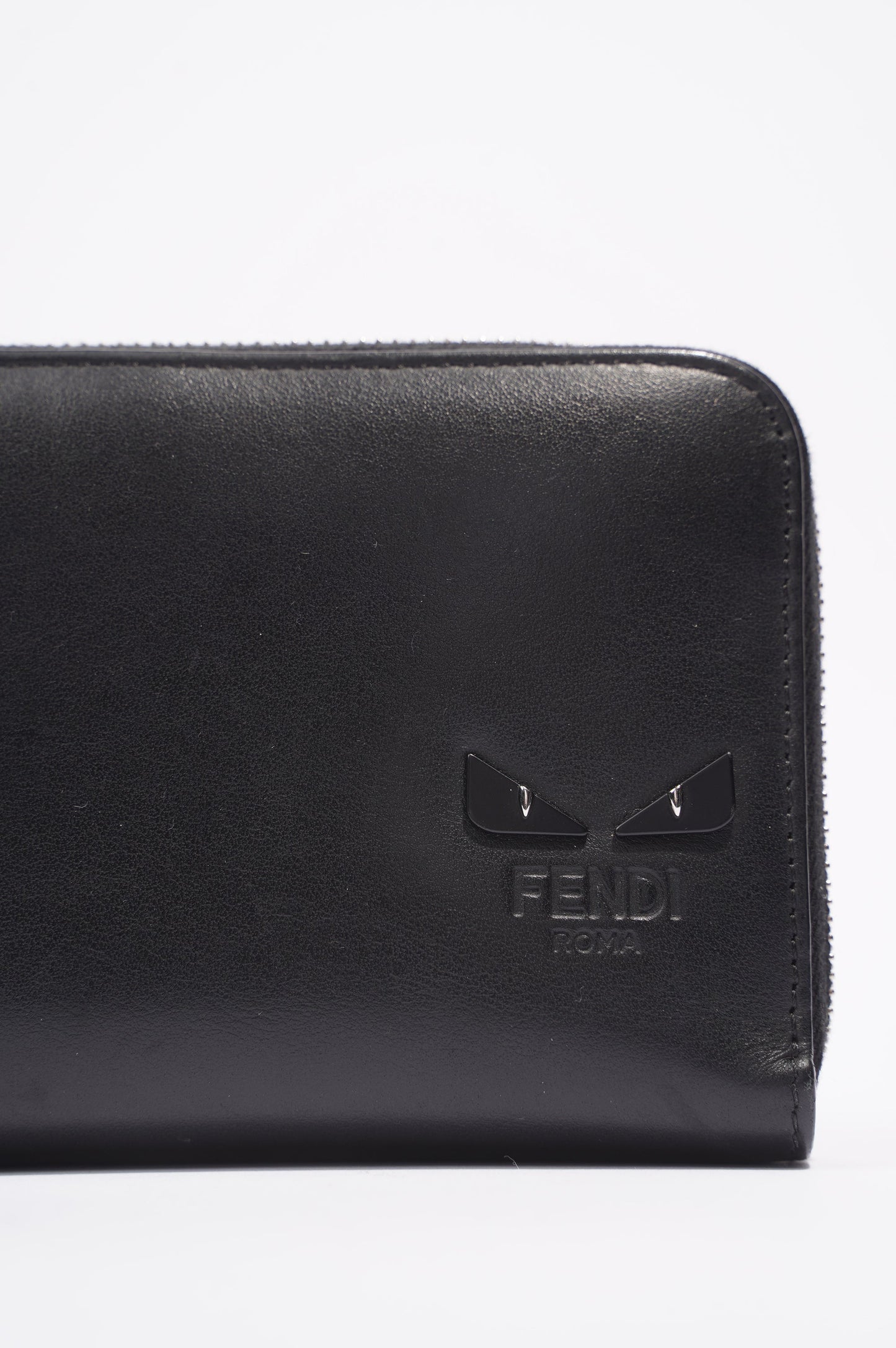 Fendi Monster Eye Wallet Black Leather
