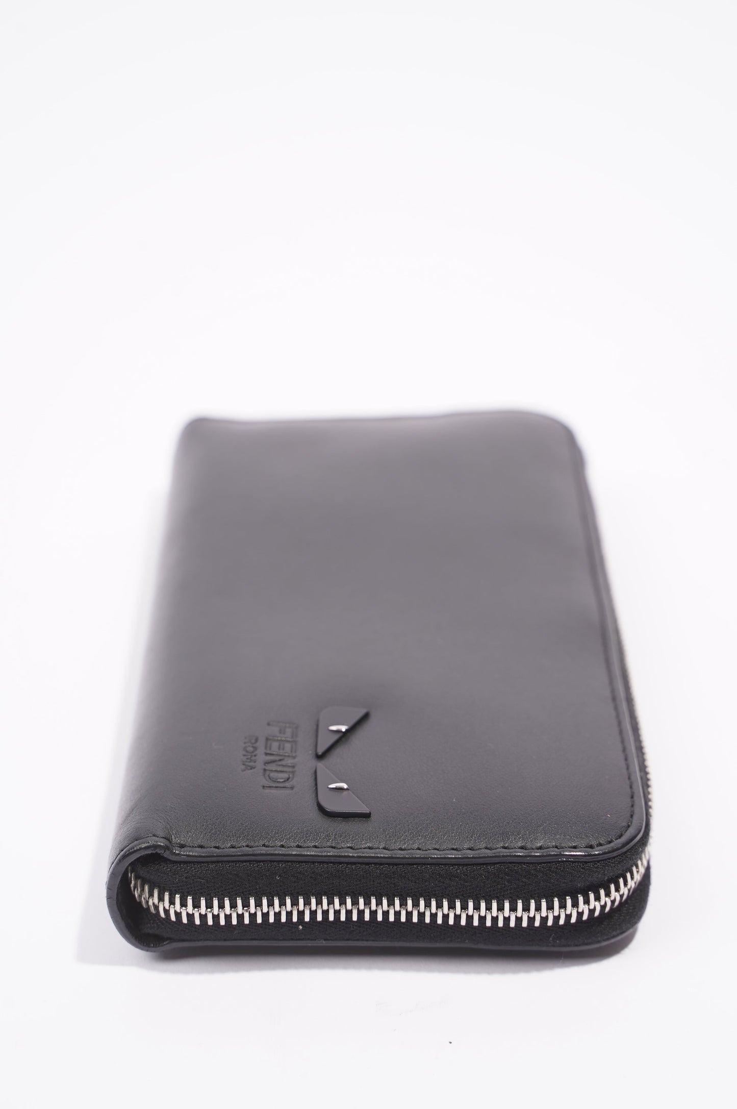 Fendi Monster Eye Wallet Black Leather