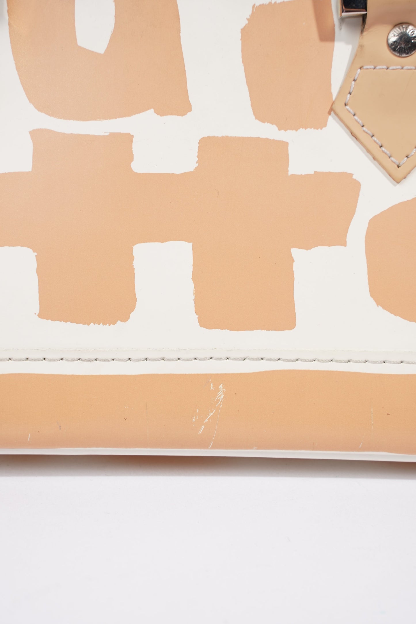 Louis Vuitton Alma Long Stephen Spro  White / Nude Coated Canvas