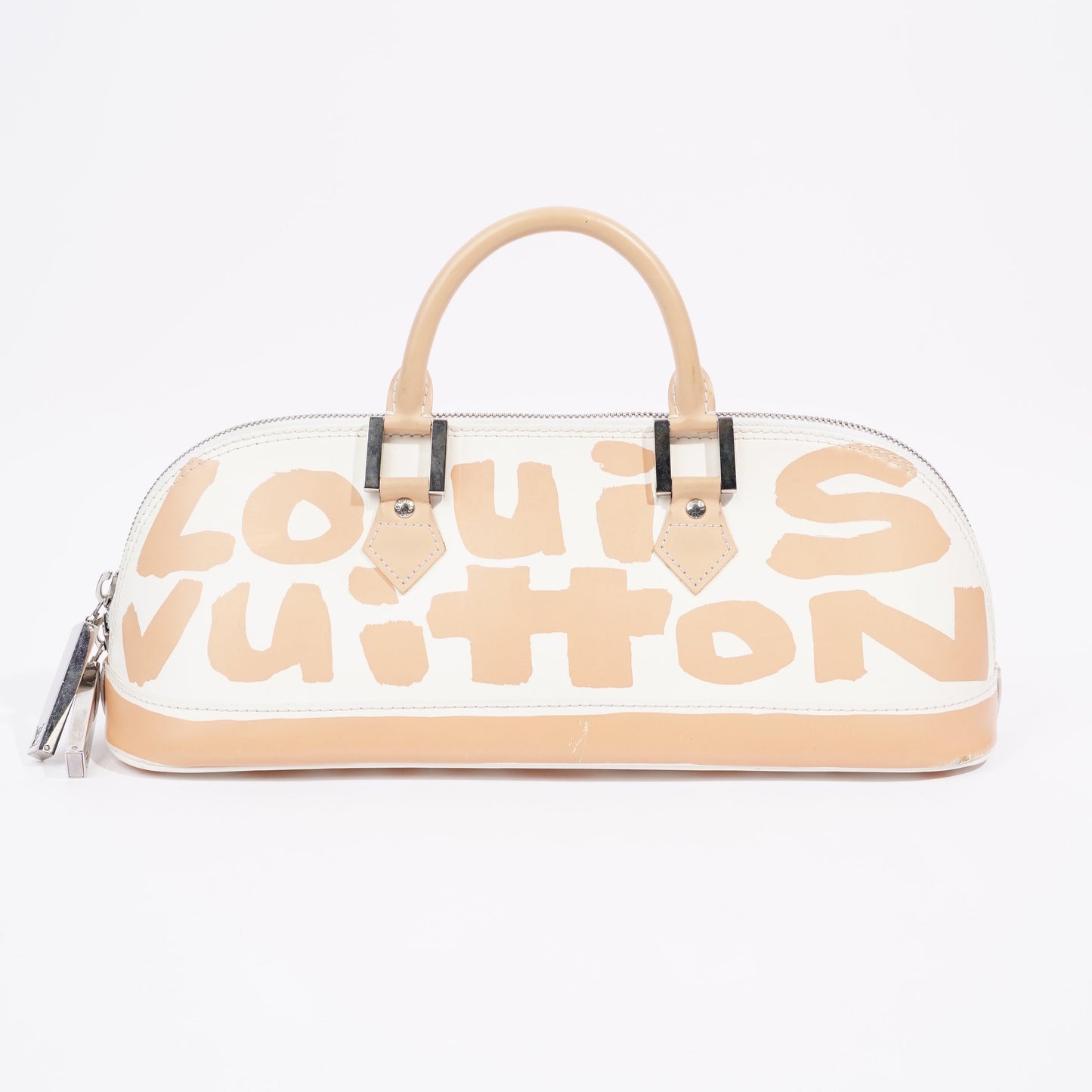 Louis Vuitton Alma Long Stephen Spro  White / Nude Coated Canvas