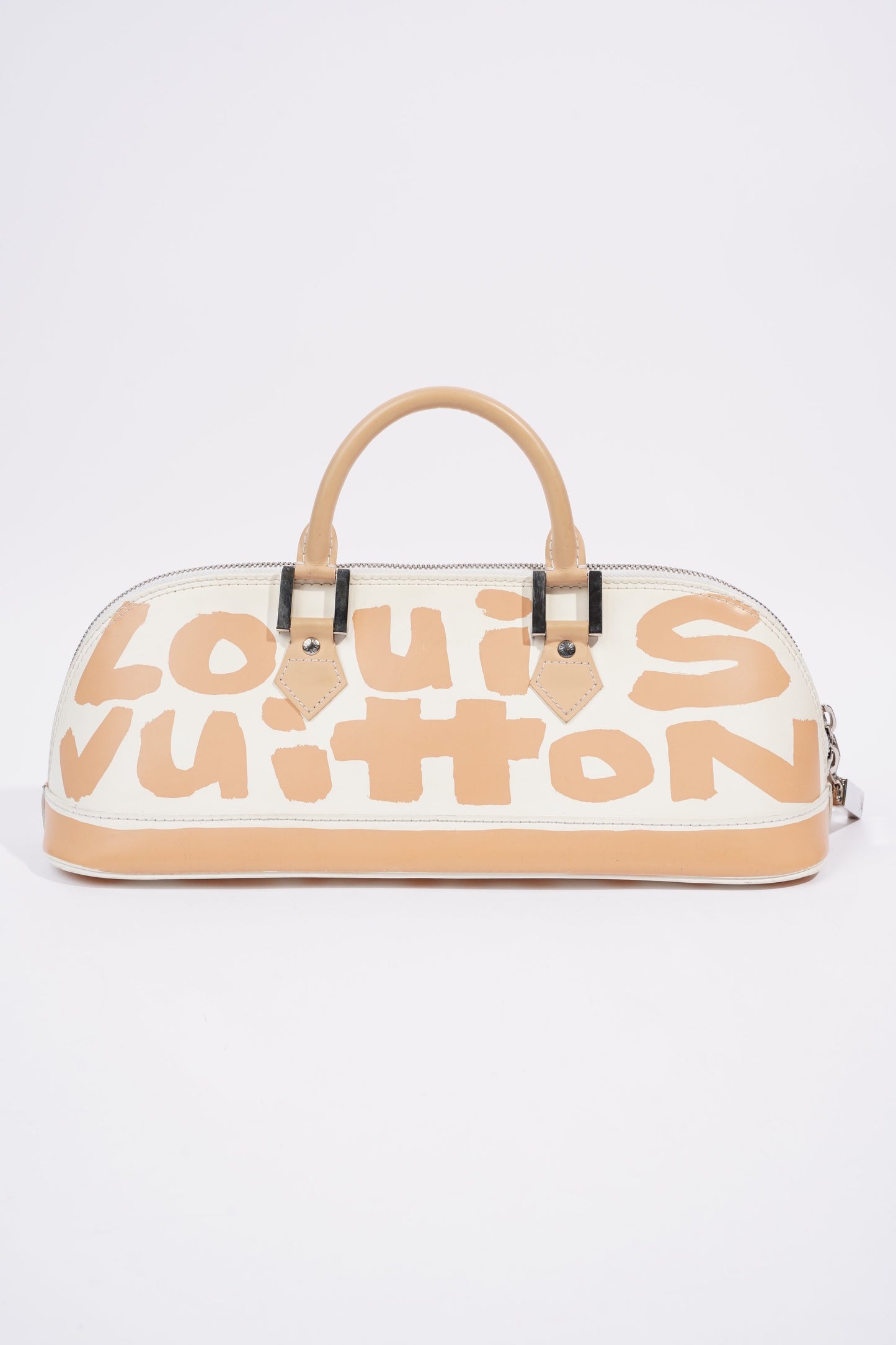 Louis Vuitton Alma Long Stephen Spro  White / Nude Coated Canvas