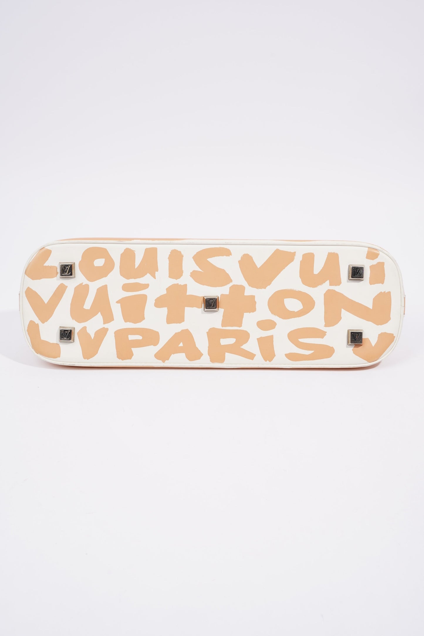 Louis Vuitton Alma Long Stephen Spro  White / Nude Coated Canvas