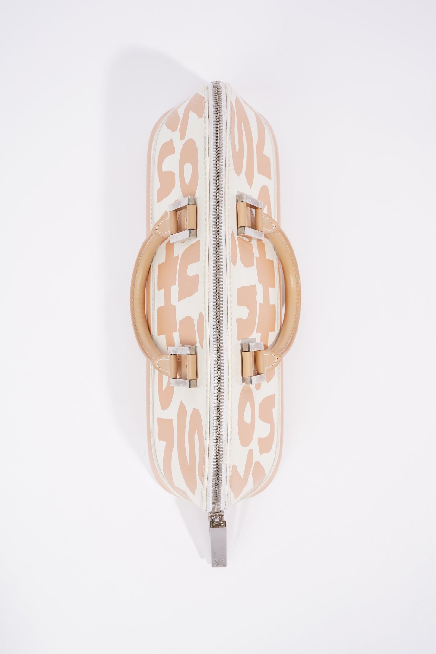 Louis Vuitton Alma Long Stephen Spro  White / Nude Coated Canvas