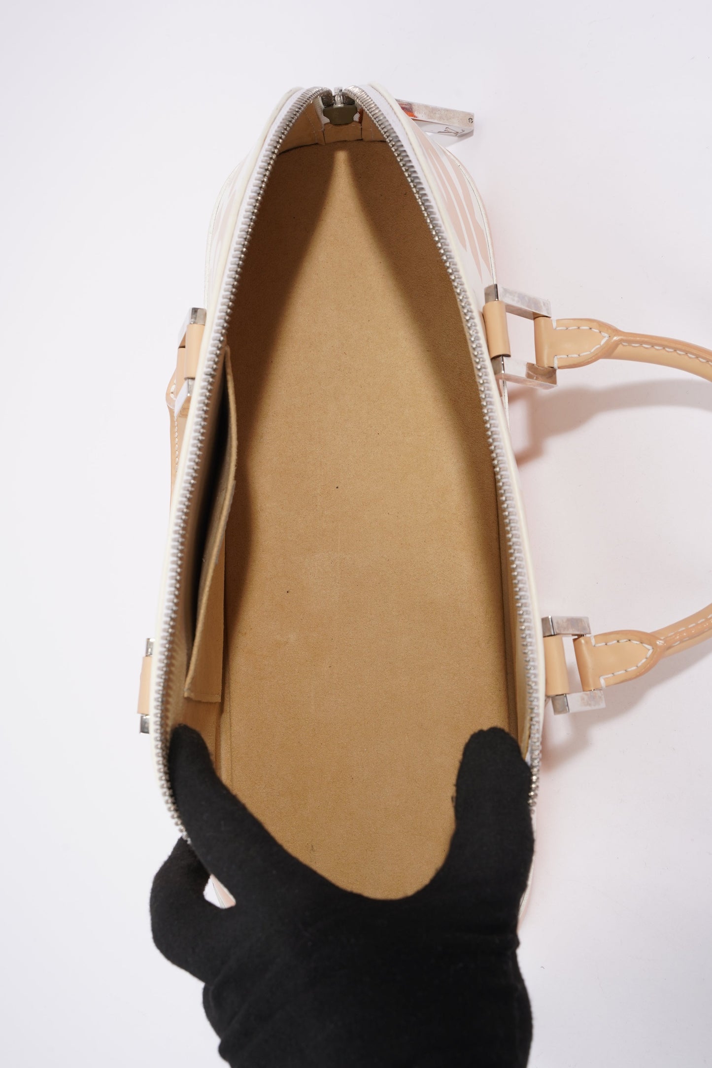 Louis Vuitton Alma Long Stephen Spro  White / Nude Coated Canvas