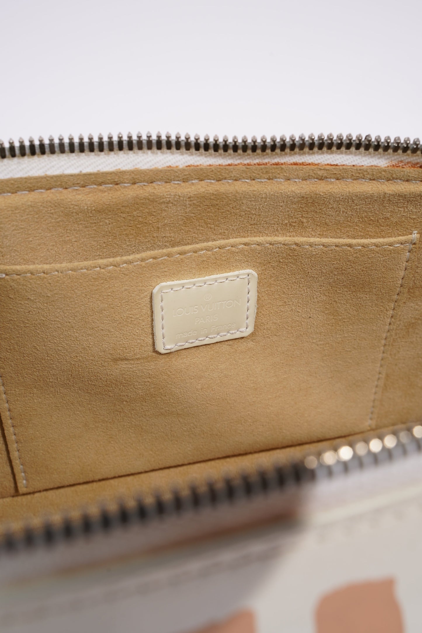 Louis Vuitton Alma Long Stephen Spro  White / Nude Coated Canvas