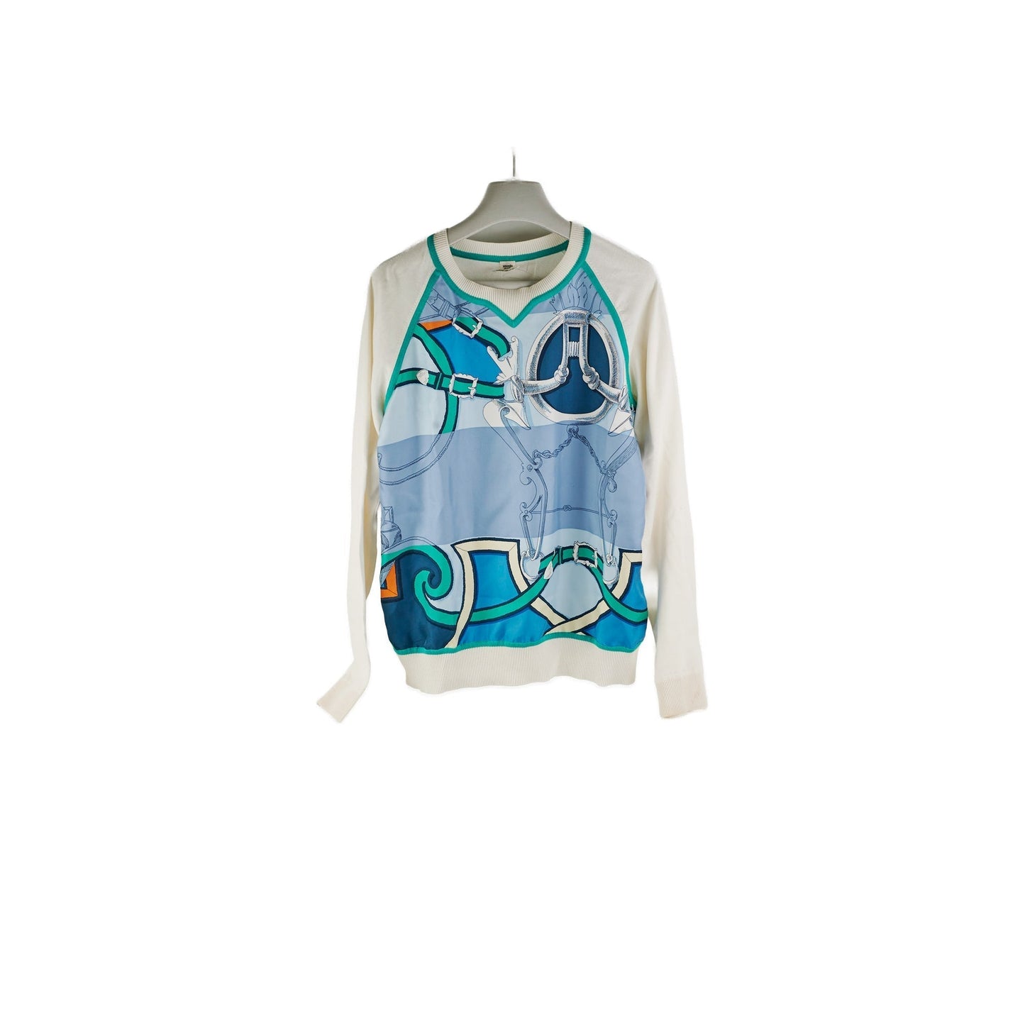 Hermes Sweater Knitwear Blue/Green Size 38