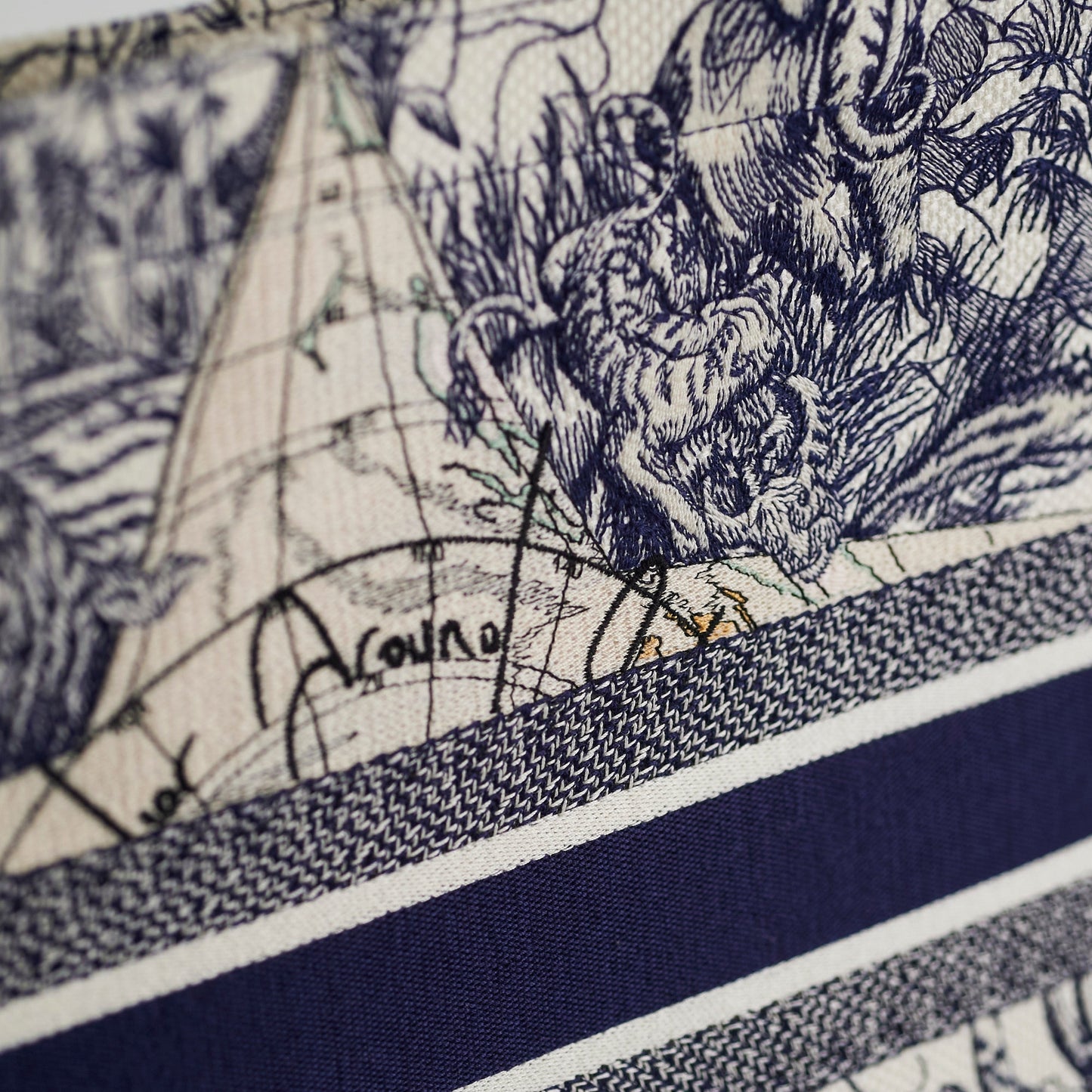 ITEM 20 - Dior Large Book Tote Around the World Navy