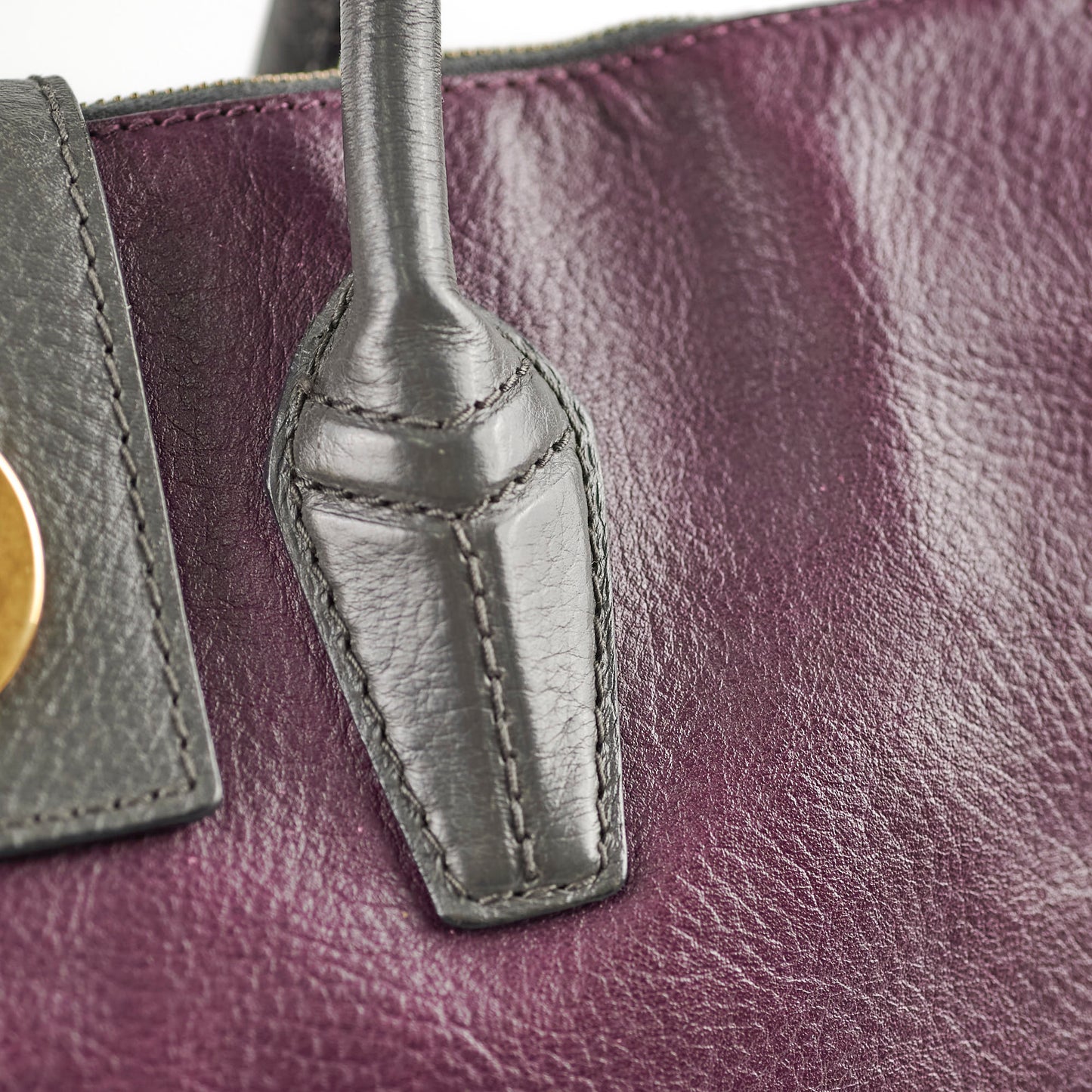 Saint Laurent M  Two Cabas Color Leather Tote Bag