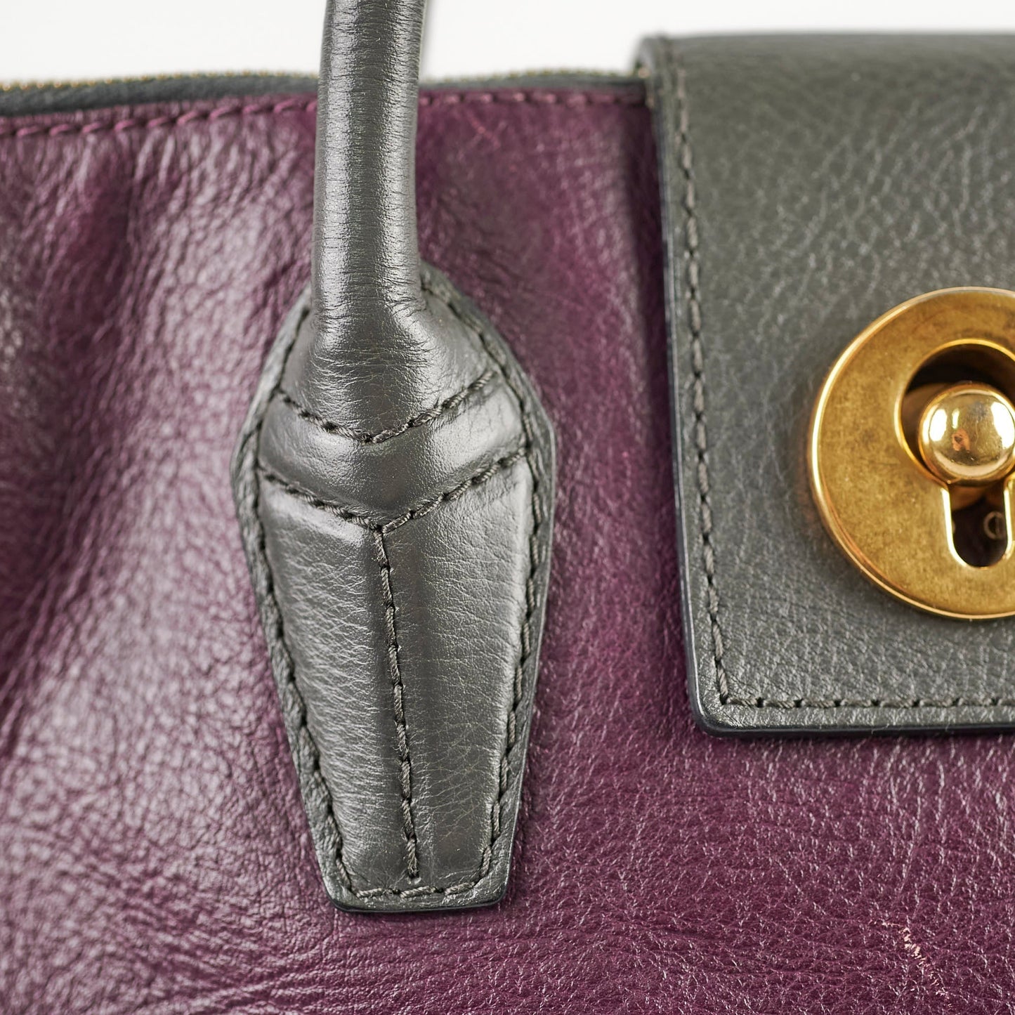 Saint Laurent M  Two Cabas Color Leather Tote Bag