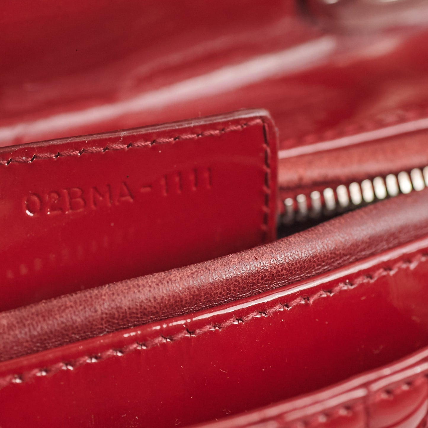 Dior Lady Dior Dark Red Patent Leather