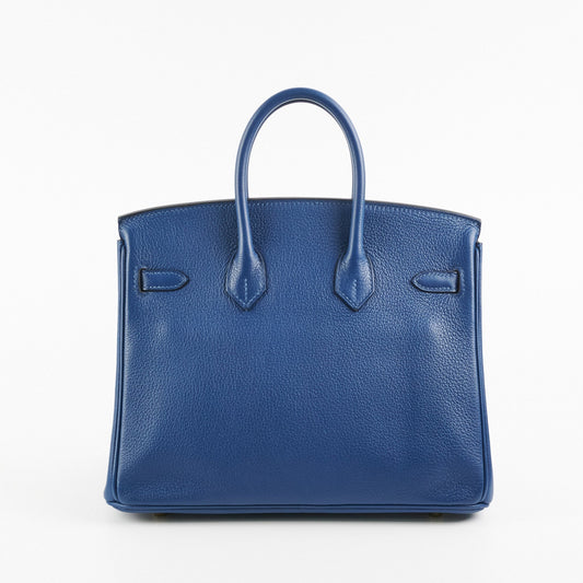 Hermes Birkin 25 Blue Saphir Novillo Y Stamp 2020