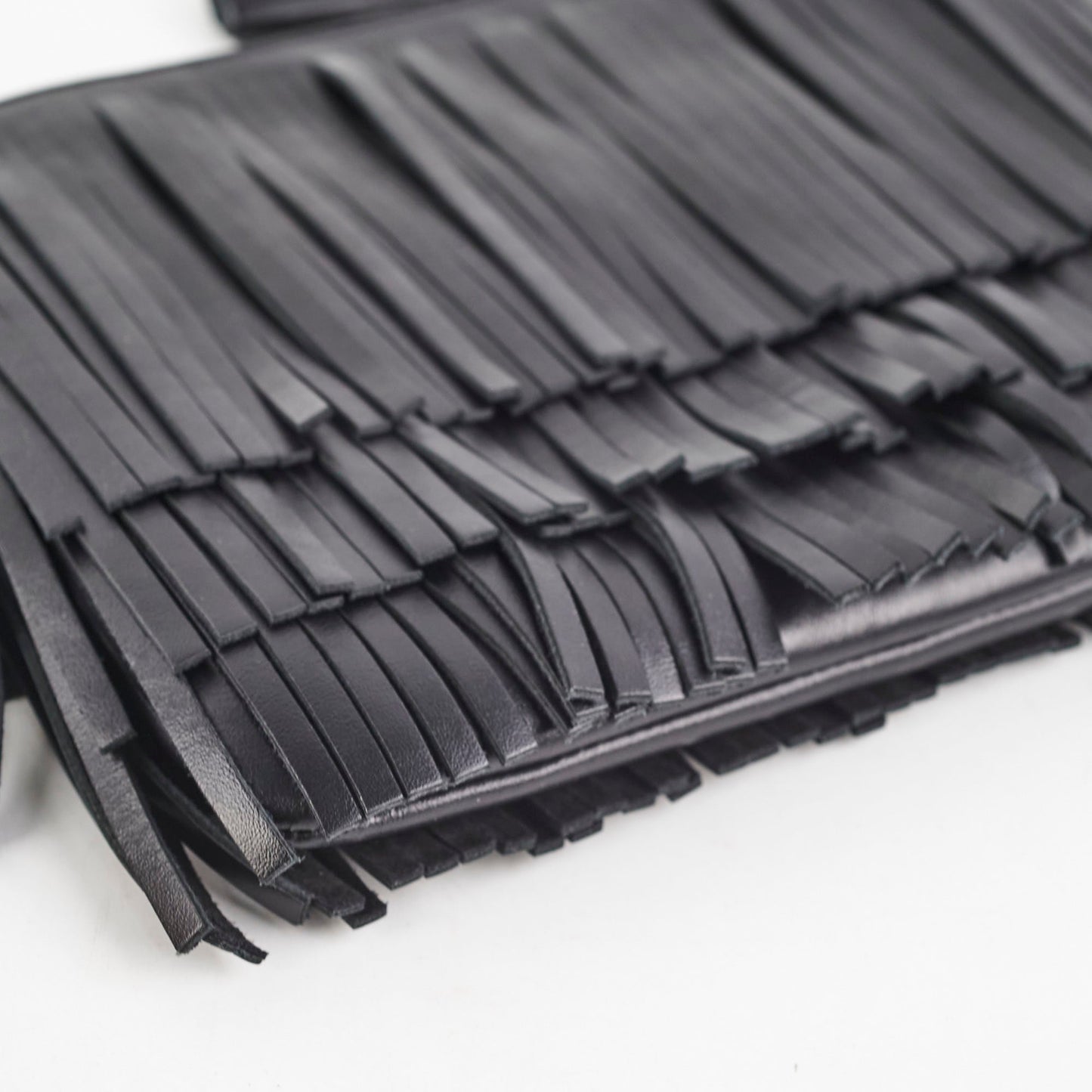 Saint Laurent Joulie Fringe Pouch Black