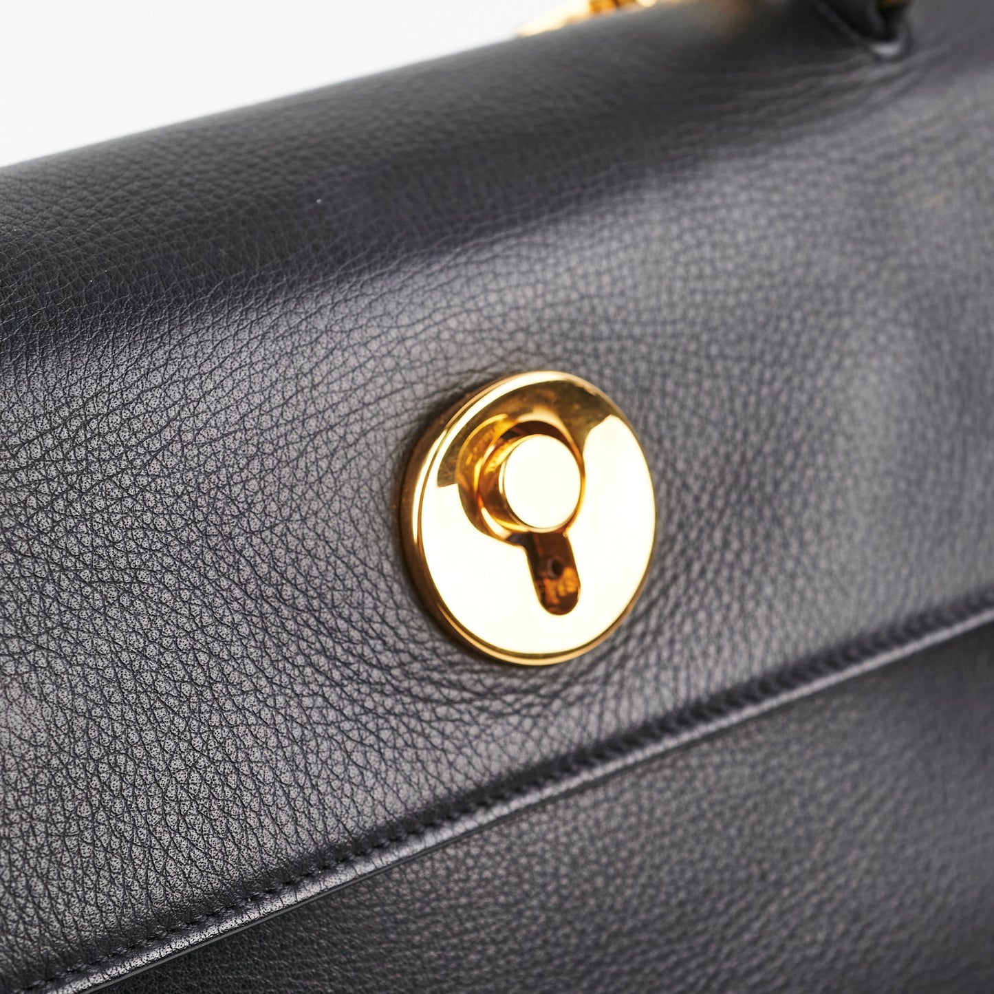 Saint Laurent M  Calfskin Black and Beige Shoulder Bag