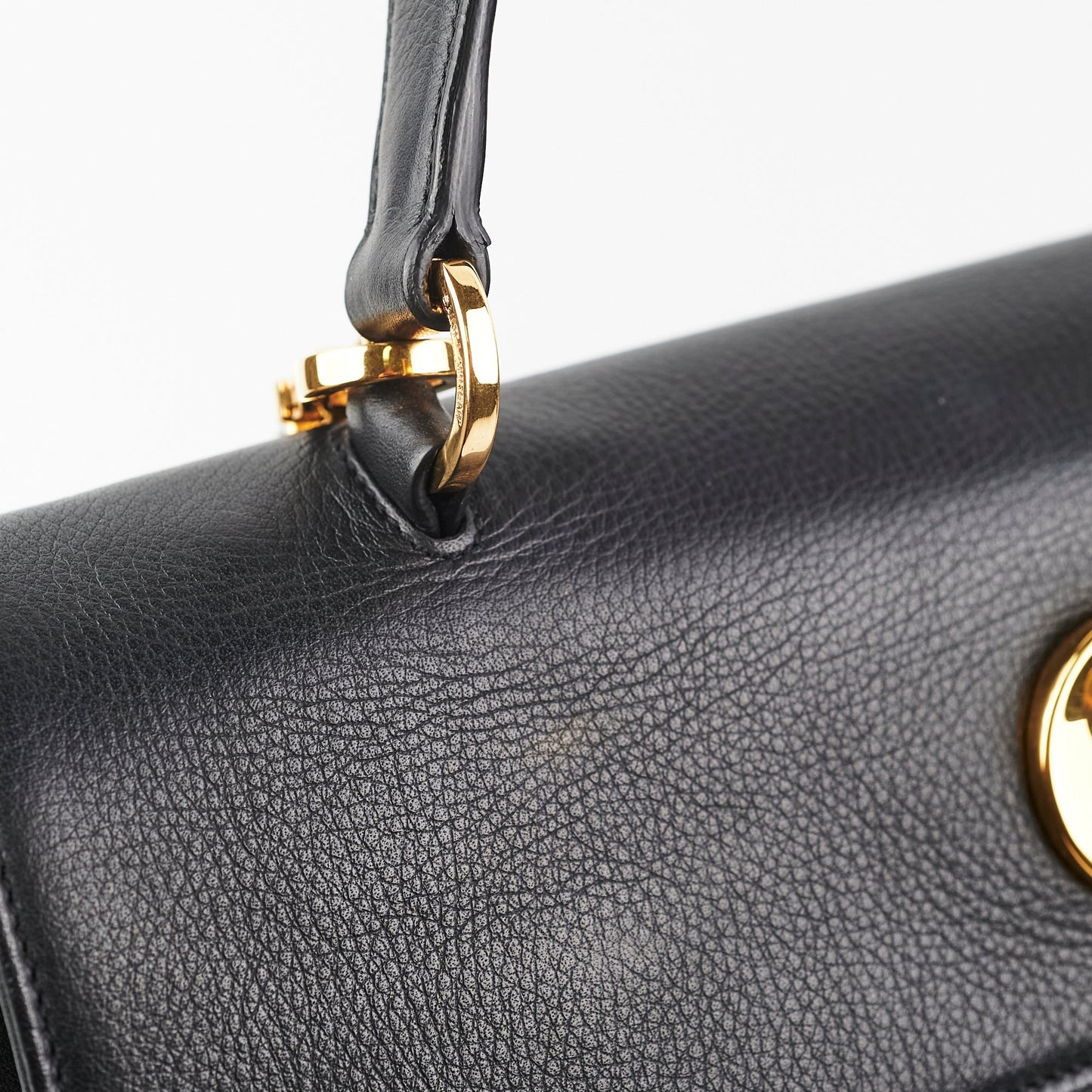 Saint Laurent M  Calfskin Black and Beige Shoulder Bag