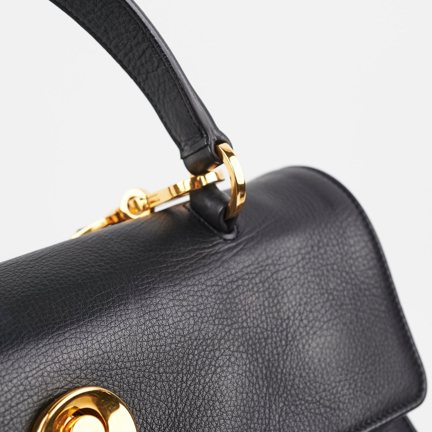 Saint Laurent M  Calfskin Black and Beige Shoulder Bag