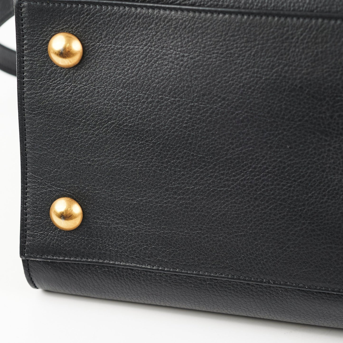 Saint Laurent M  Calfskin Black and Beige Shoulder Bag