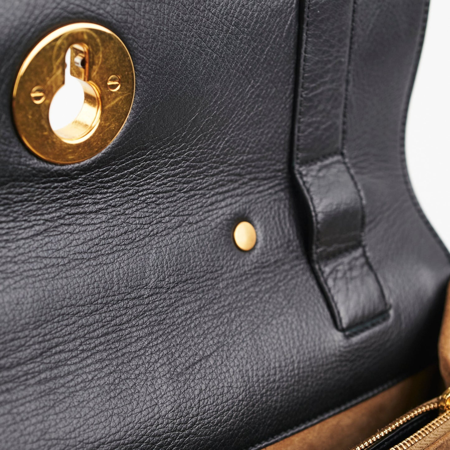 Saint Laurent M  Calfskin Black and Beige Shoulder Bag