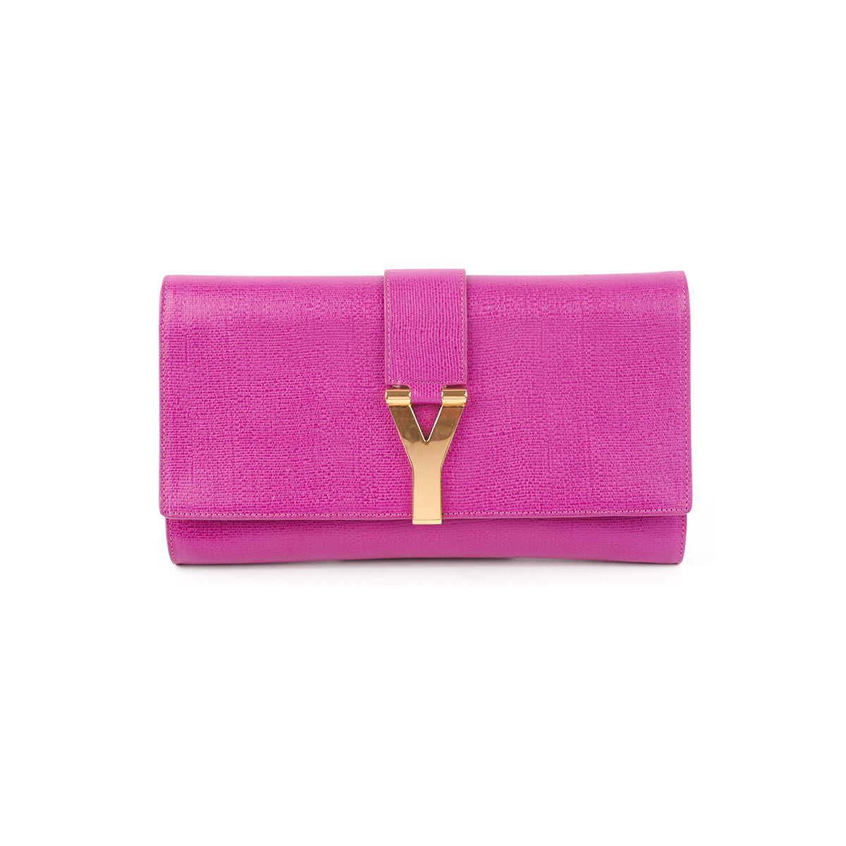 Saint Laurent Y Clutch Fuchsia