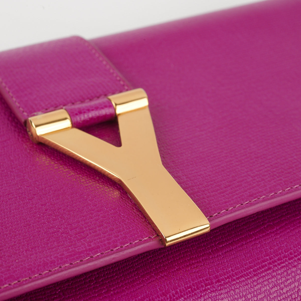 Saint Laurent Y Clutch Fuchsia