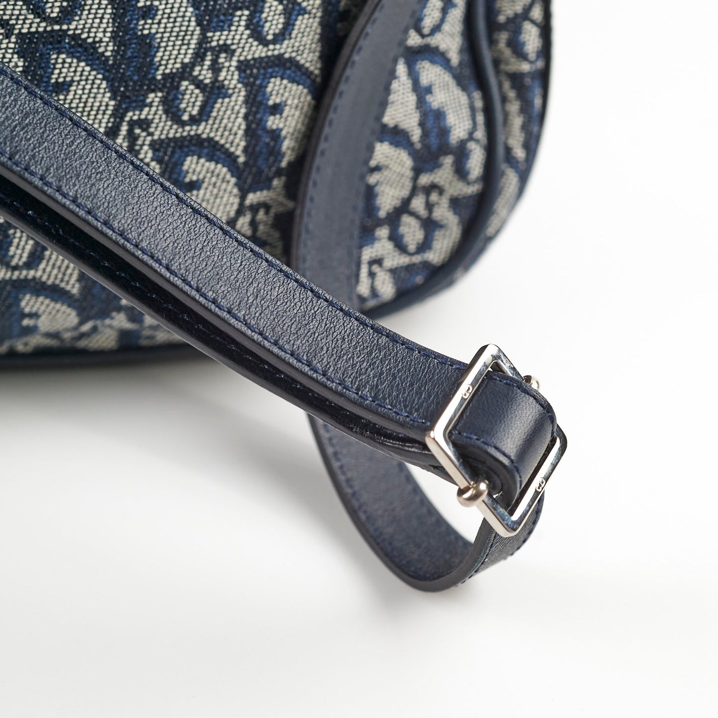 Christian Dior Canvas   Navy Oblique Flap Side Carry 2004