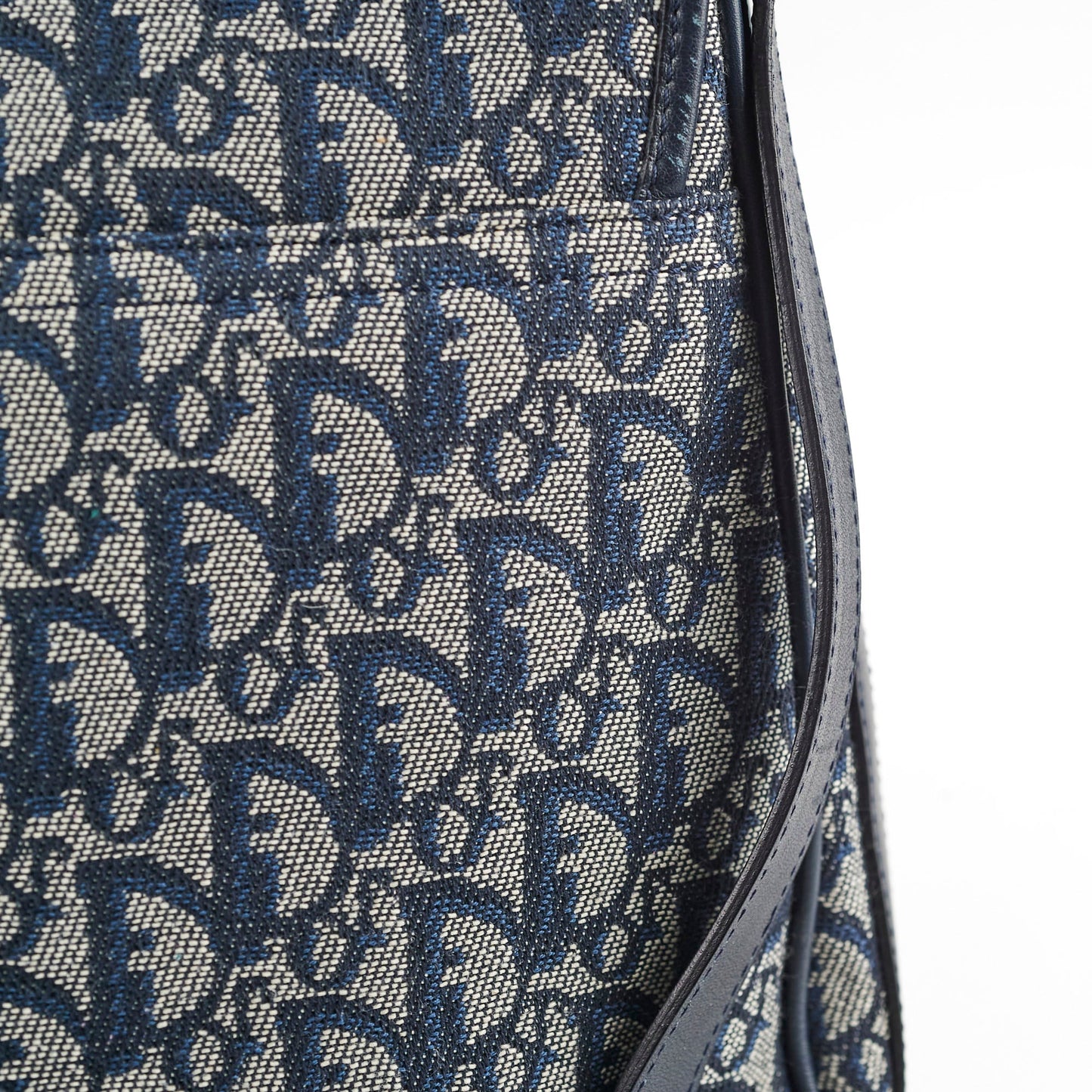 Christian Dior Canvas   Navy Oblique Flap Side Carry 2004