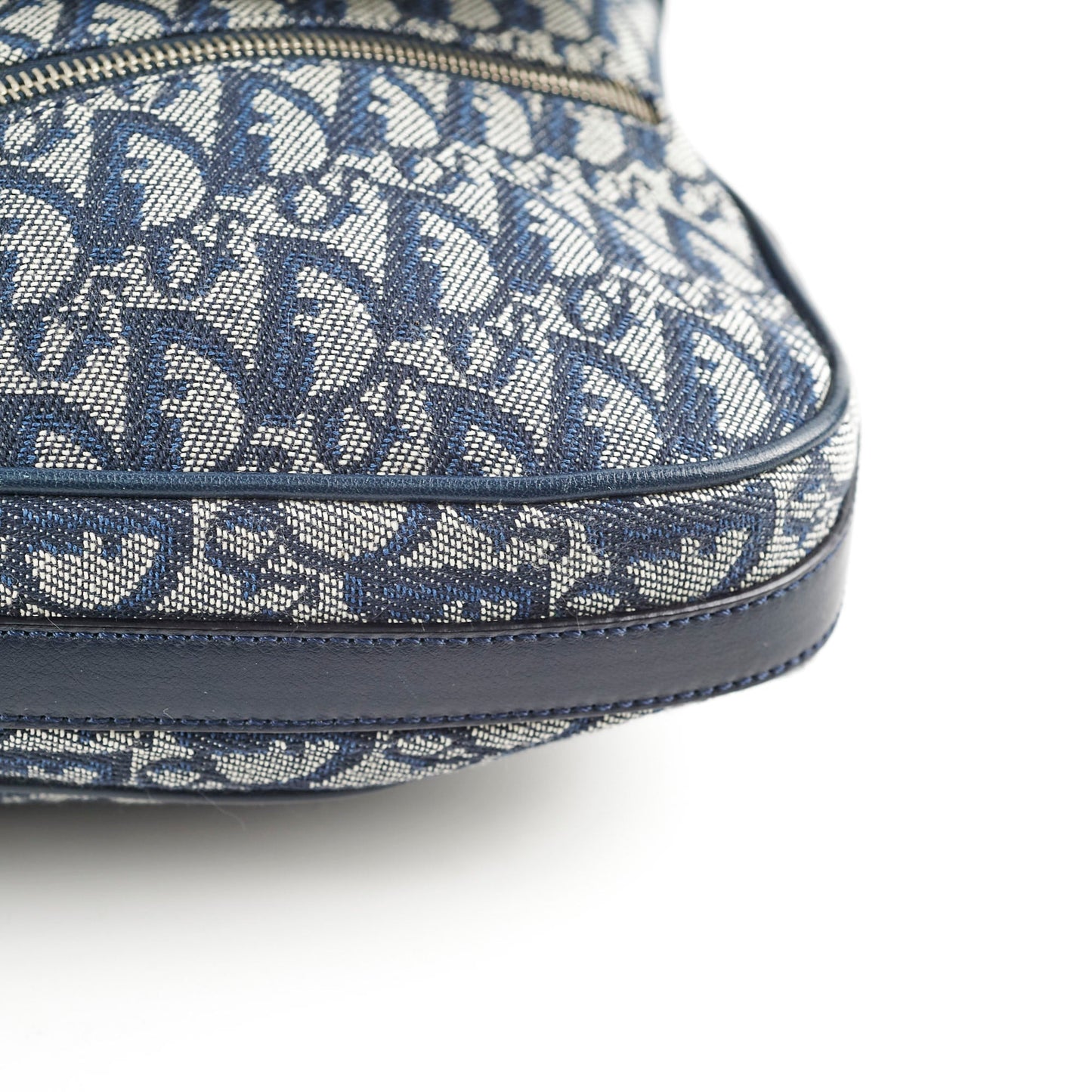 Christian Dior Canvas   Navy Oblique Flap Side Carry 2004