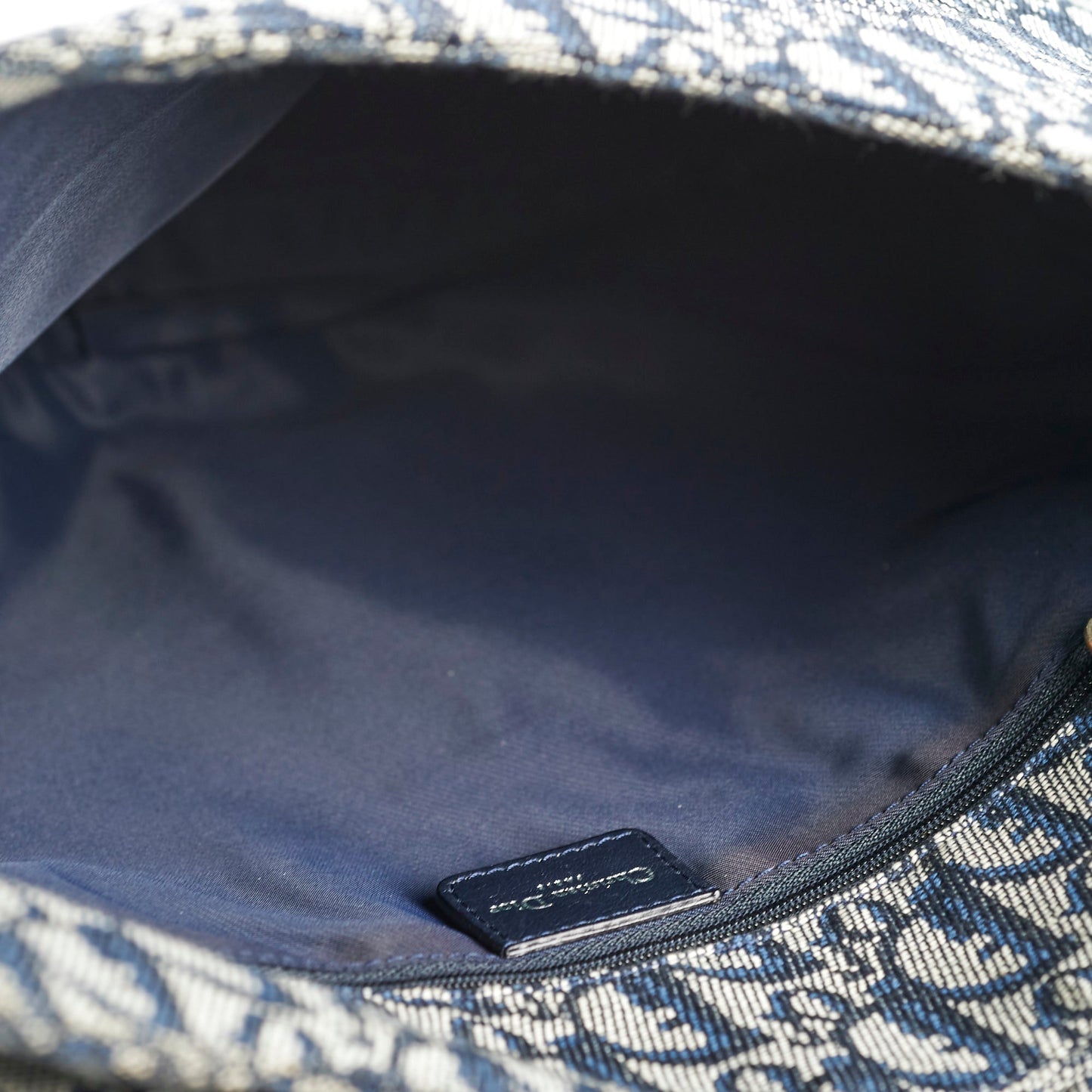 Christian Dior Canvas   Navy Oblique Flap Side Carry 2004