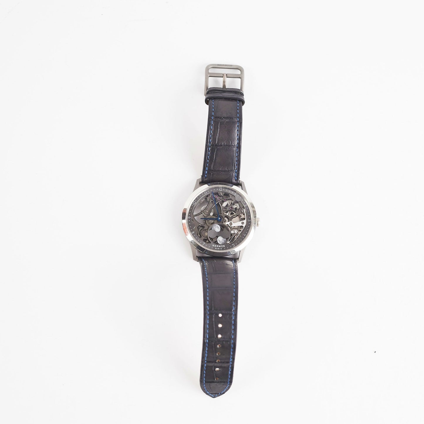 Hermes Slim D'Hermes Watch Squelette Lune 39.5MM Black
